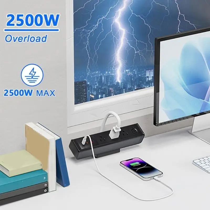 Y1UB Multidevice Charging Hubs 65W USB C Fast 3AC Outlets Clamp Desk