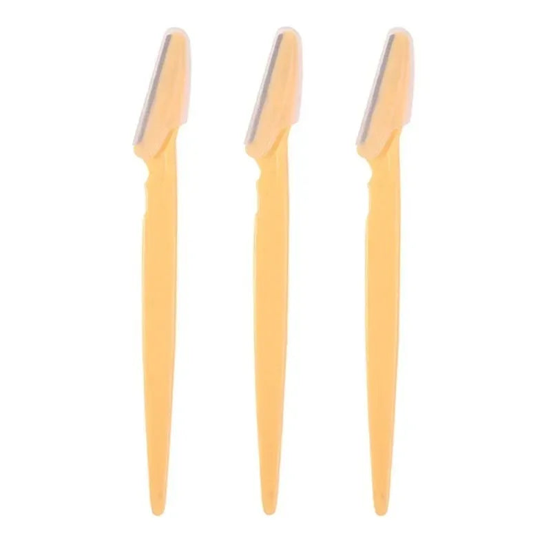 1- Eyebrow Trimmer Razor Safety Eye Brow Shaping Knife Portable Zpaxo 3Pcs Yellow