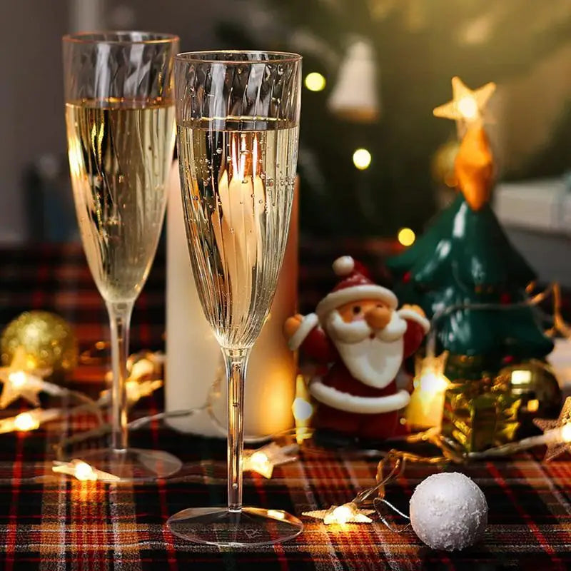 Vintage Cut Plastic Champagne Goblets – Unbreakable Reusable Champagne Goblet Zpaxo