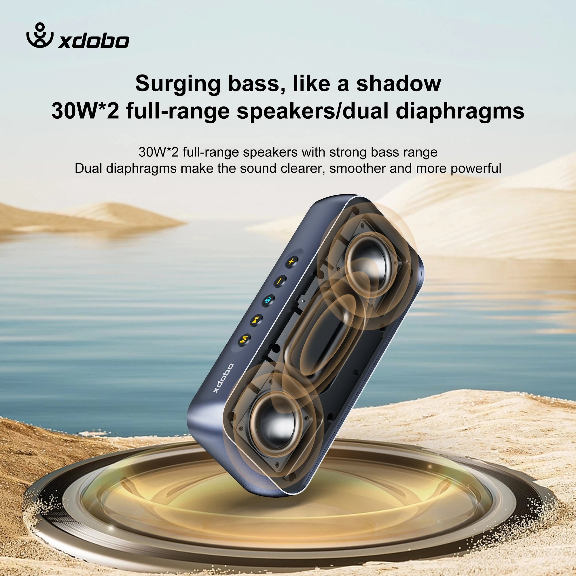 XDOBO LUXE Bluetooth Speaker Wireless 60W Power Subwoofer Deep Bass Zpaxo