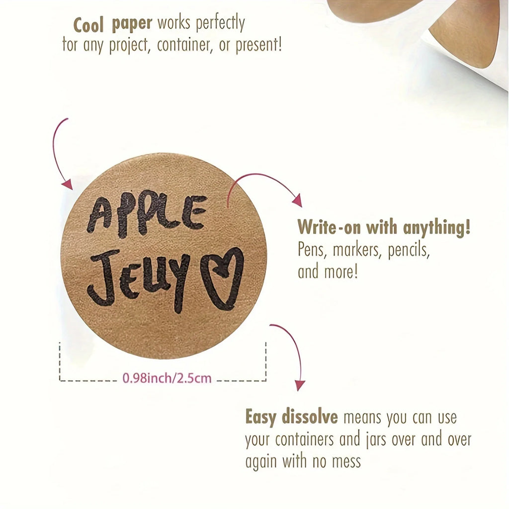 Roll Handmade Round Stickers Vintage Kraft Paper Stationery Label