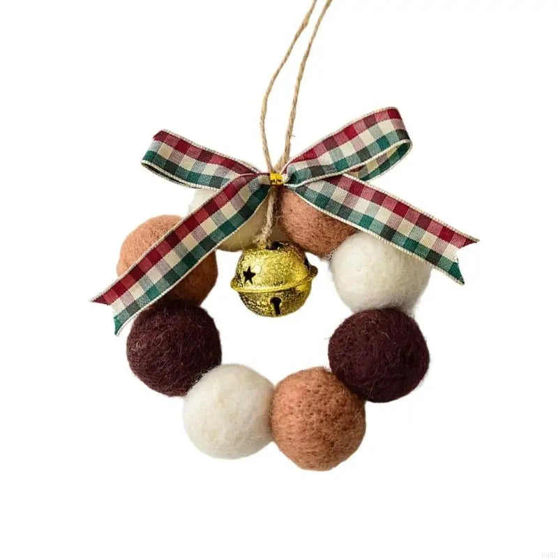 Handmade Mini Christmas Wreath Ornament Wool Felt Decors Soft Ball