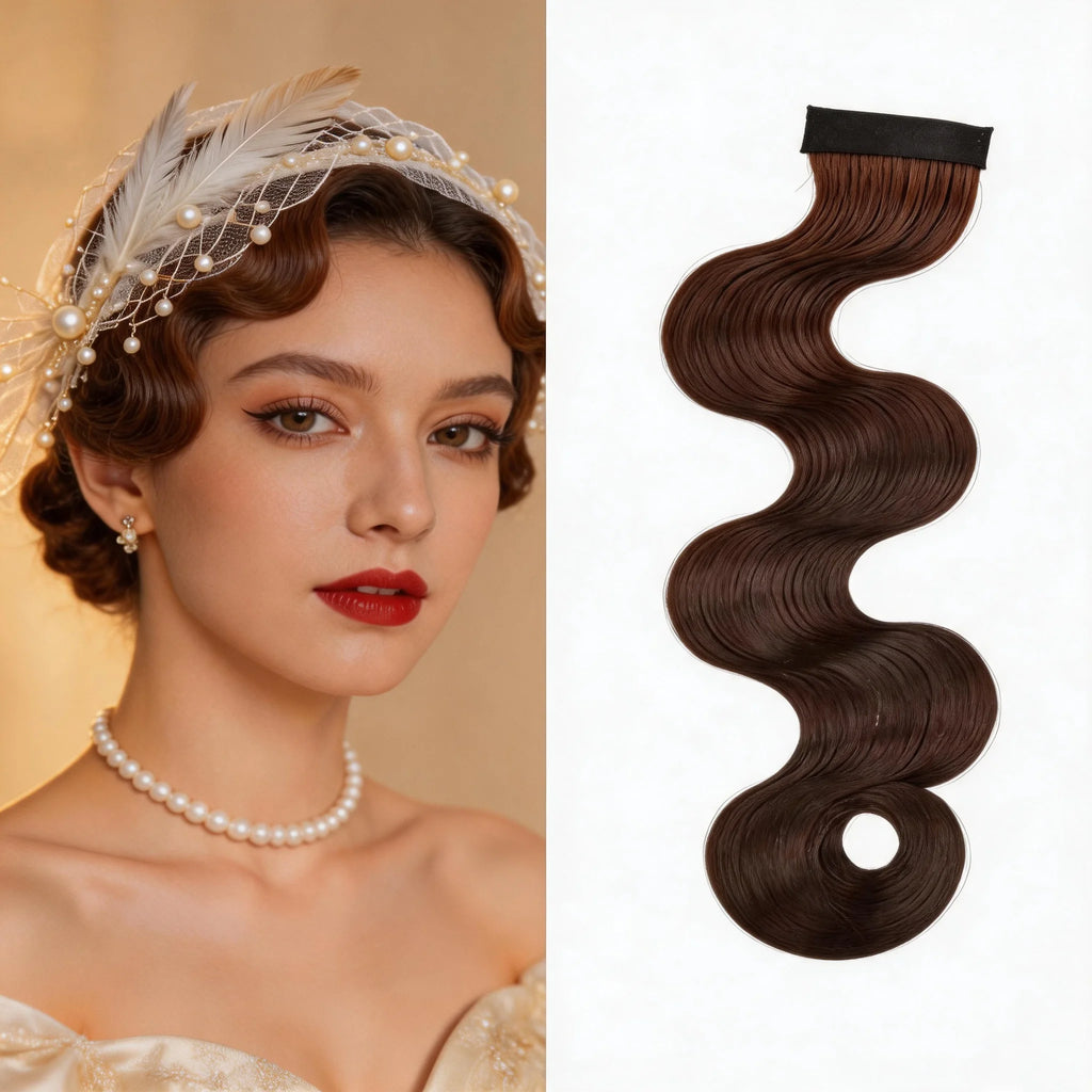 Vintage Shanghai Ripple Wave Fake Bangs Wig Piece for Women