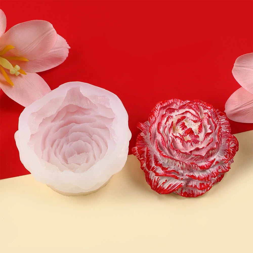 3D Peony Candle Silicone Mold for Valentine’s Day Gift DIY Flower Handmade Soap Aromatherapy Gypsum Crafts Making Home Decor Zpaxo