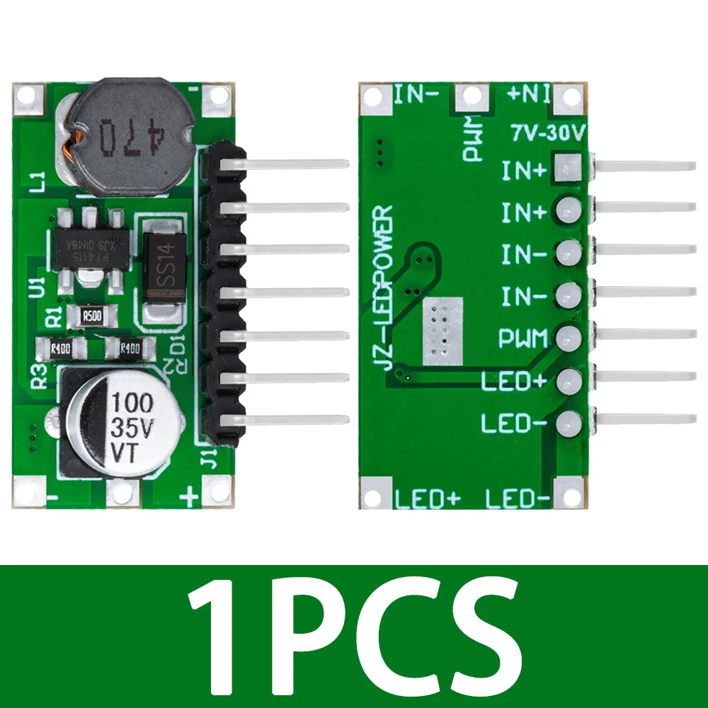 3W LED Lamp Driver: DC-DC Step-Down Buck Converter (7-30V IN to 1.2-28V OUT, 700mA) with PWM Dimming Support Zpaxo 1pcs