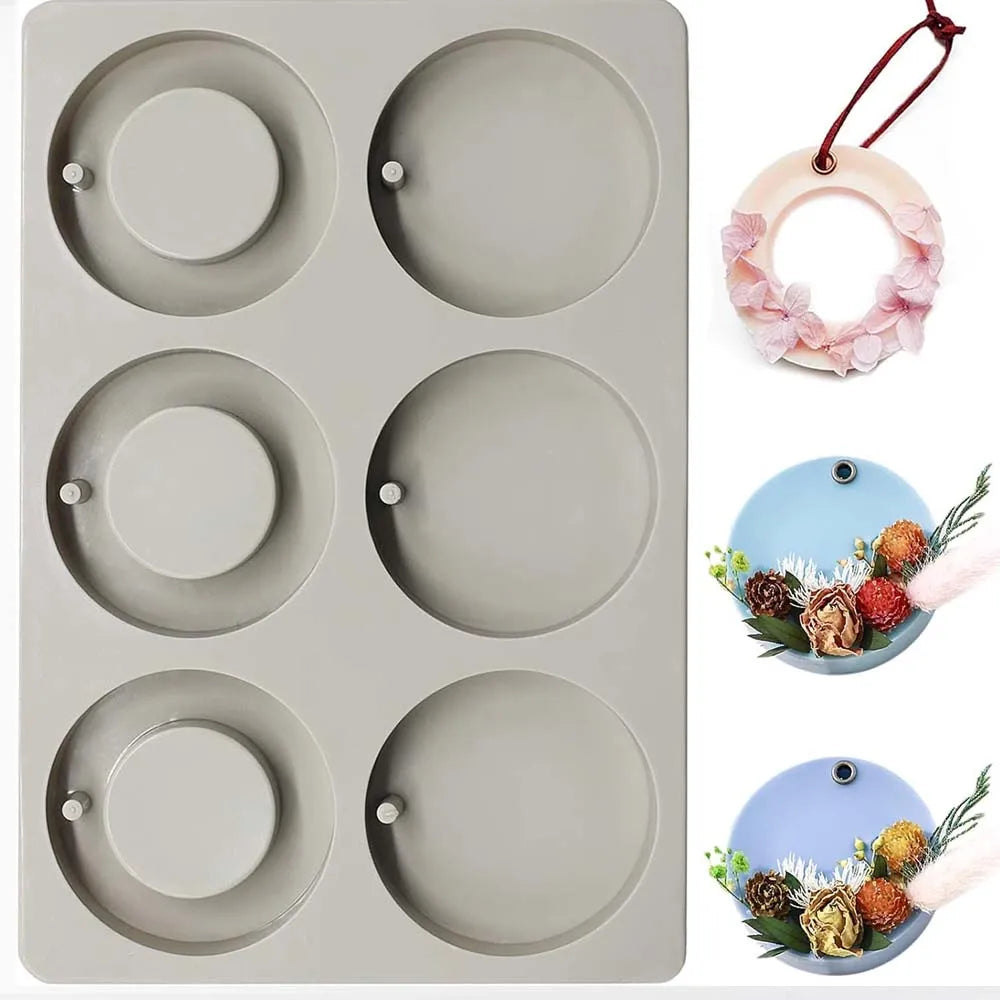1PC DIY Silicone Clay Aromatherapy Tablets Molds Hanging Ornaments Wax Molds Flower Soap Mold Craft Accessories Soap Mold Zpaxo