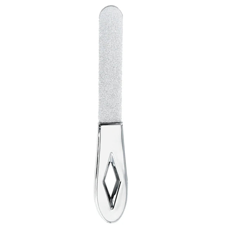 Anti-slip Handle Grit Fingernail File Easily Emery Boards Double Sided Nail Files Stainless Steel Nail Files Zpaxo Silver