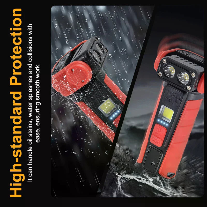 Multi-Functional Outdoor Night Emergency Maintenance Light Magnetic COB Work Light - Super Bright Flashlight With Pen Clip Zpaxo 1Pc