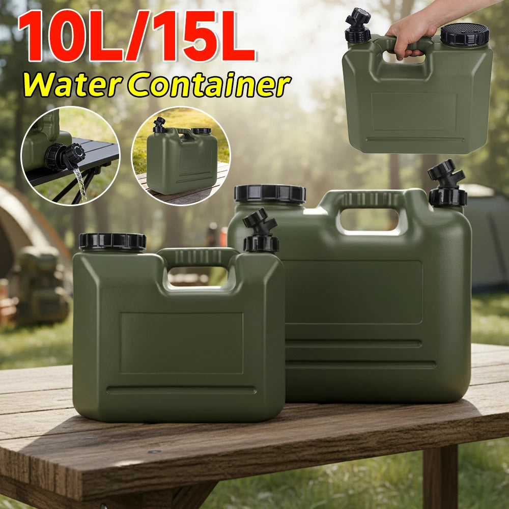 Portable Water Jug W Wide Filler Opening Emergency Storage Tank