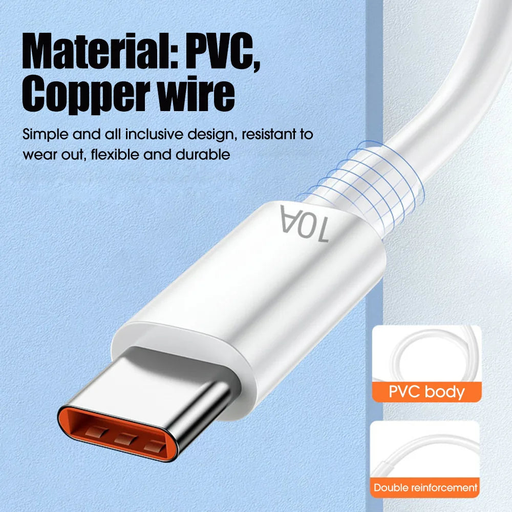 100w Fast Charging USB Type C Cable Data Sync Wire for Mobile Phones Compatible with Huawei P30 Xiaomi Realme Samsung Poco X6 Zpaxo