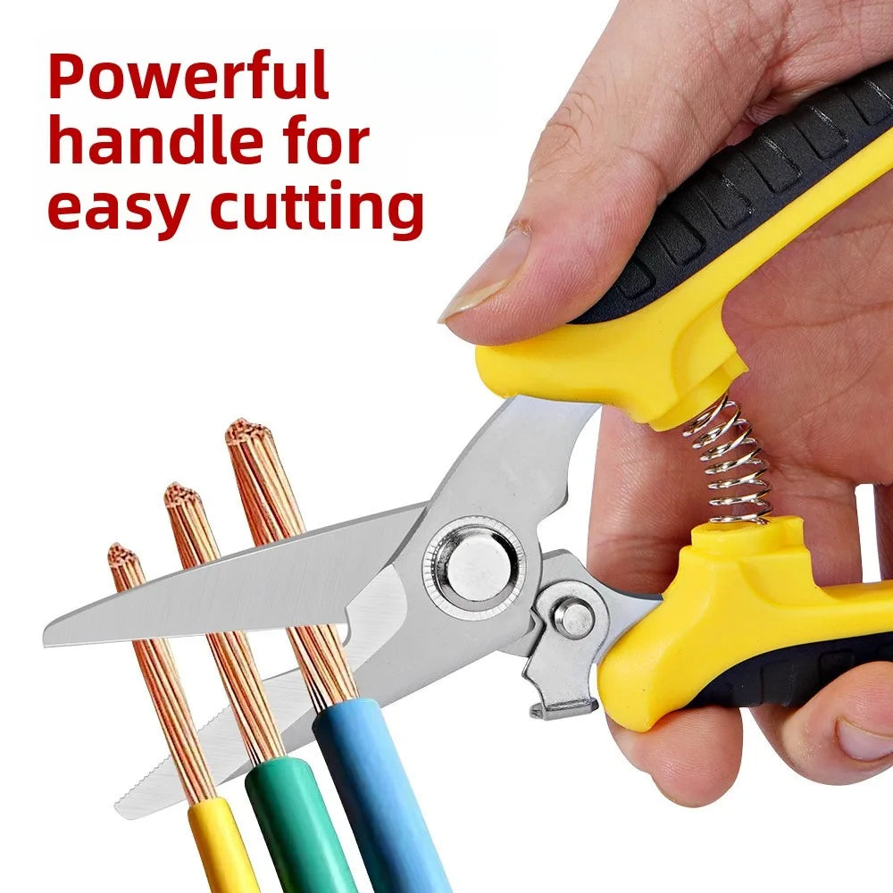 Stainless steel multifunctional wire scissors for electricians, 8-inch industrial iron scissors Cutting tree branches Zpaxo