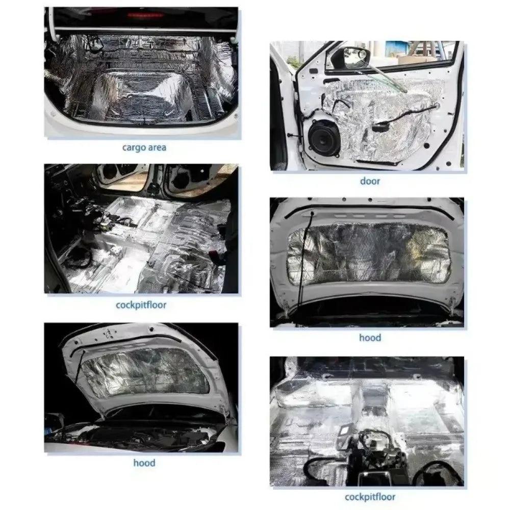 2000x500mmx50mm Car Soundproof Mat Acoustic Sound Deadener Acoustic Thermal Mat Deadening Thermal Soundproof Wall Panel Car Hood Zpaxo