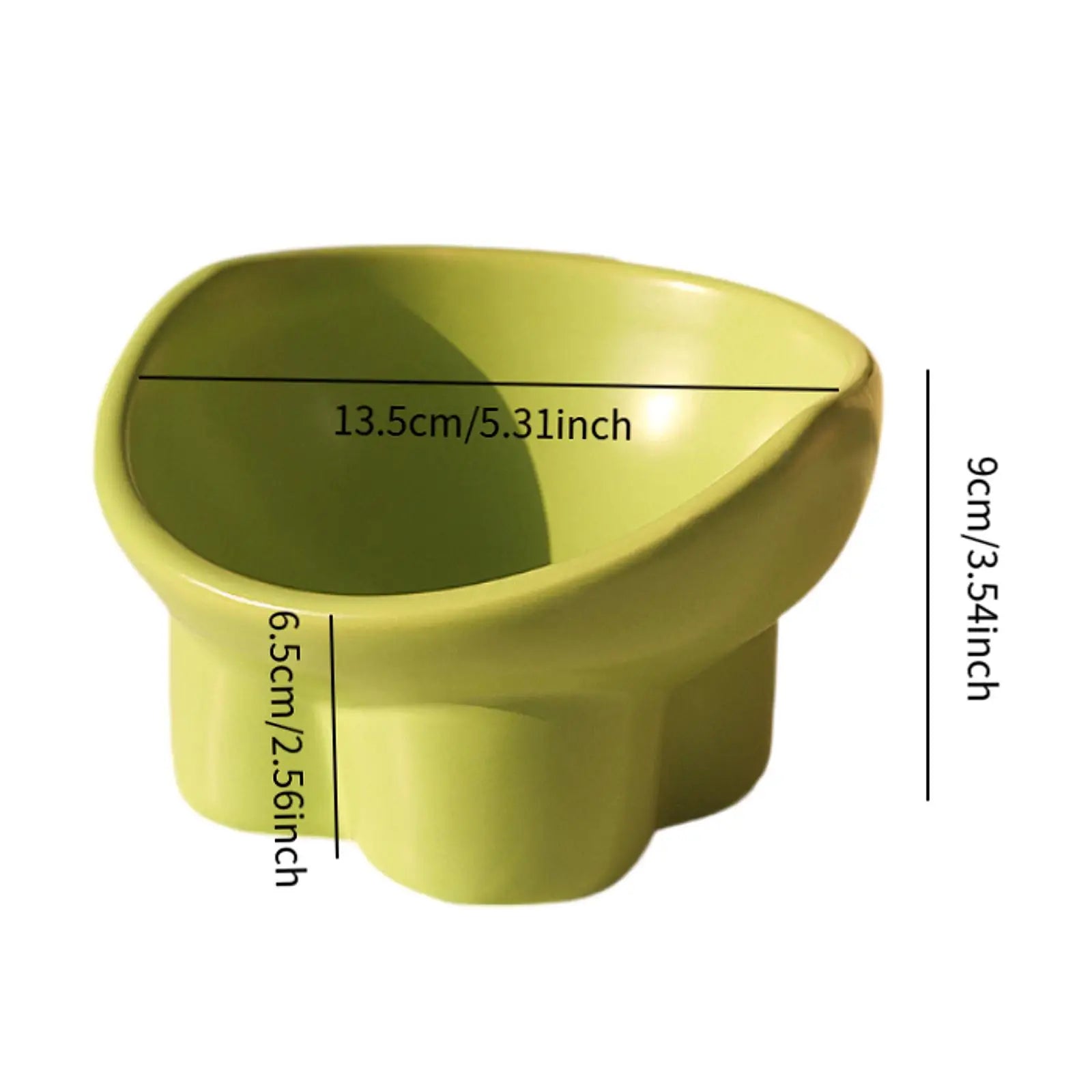 Raised Cat Bowl Small Dog Waterer Protect Pet's Spine Stable Durable Tilted Pet Feeder Kitten Water Bowl for Small Medium Dogs Zpaxo green