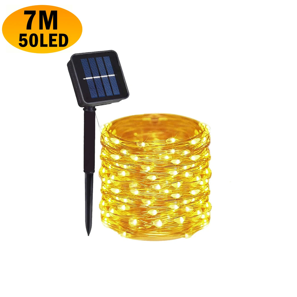 Solar Garden Light 20 LED Outdoor Waterproof Decorative Lamp Warm Zpaxo 7m Warm Lamp 50 LED