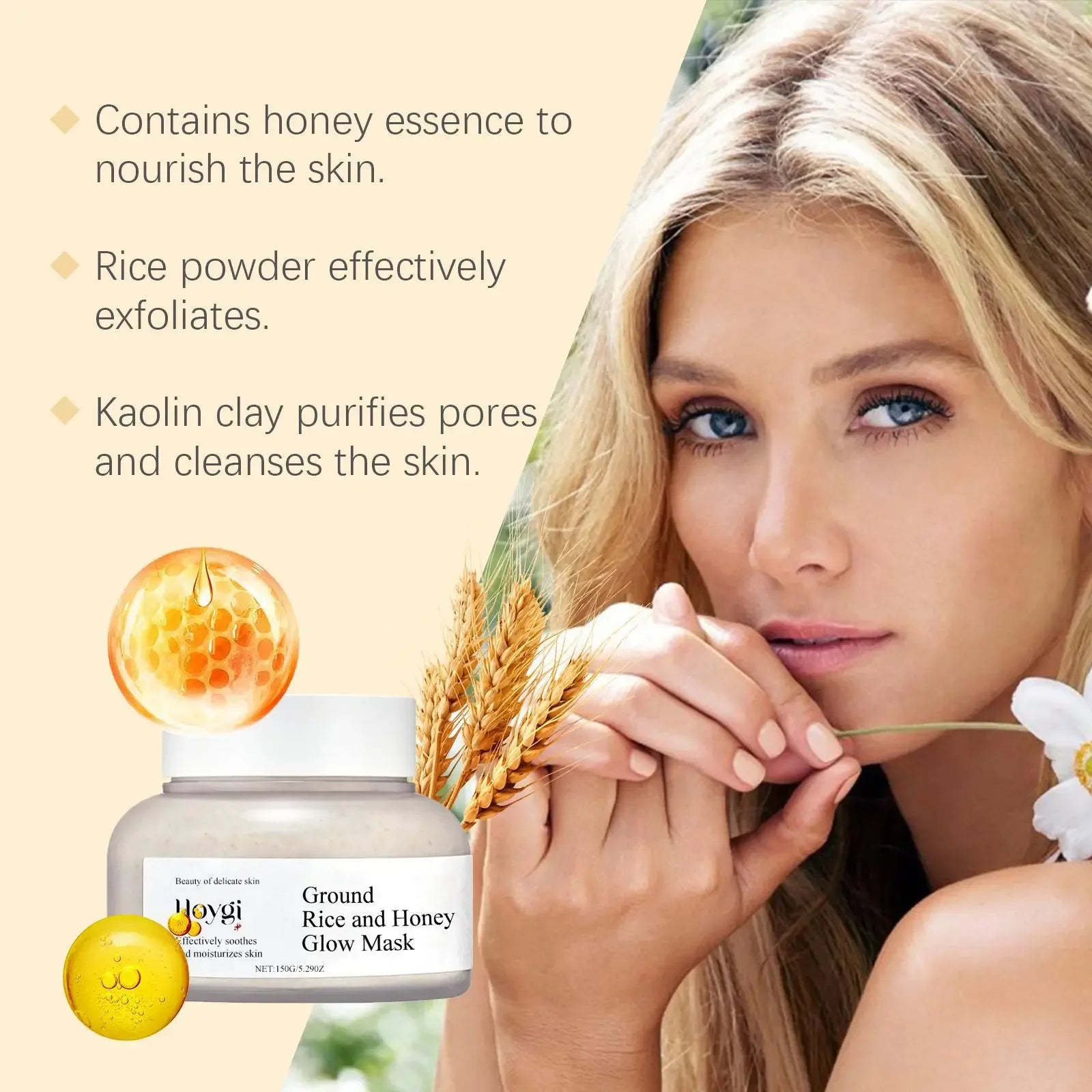 Hoygi Rice & Honey Face Mask – Hydrating, Brightening, Pore Minimizing Hydrating Face Mask Zpaxo