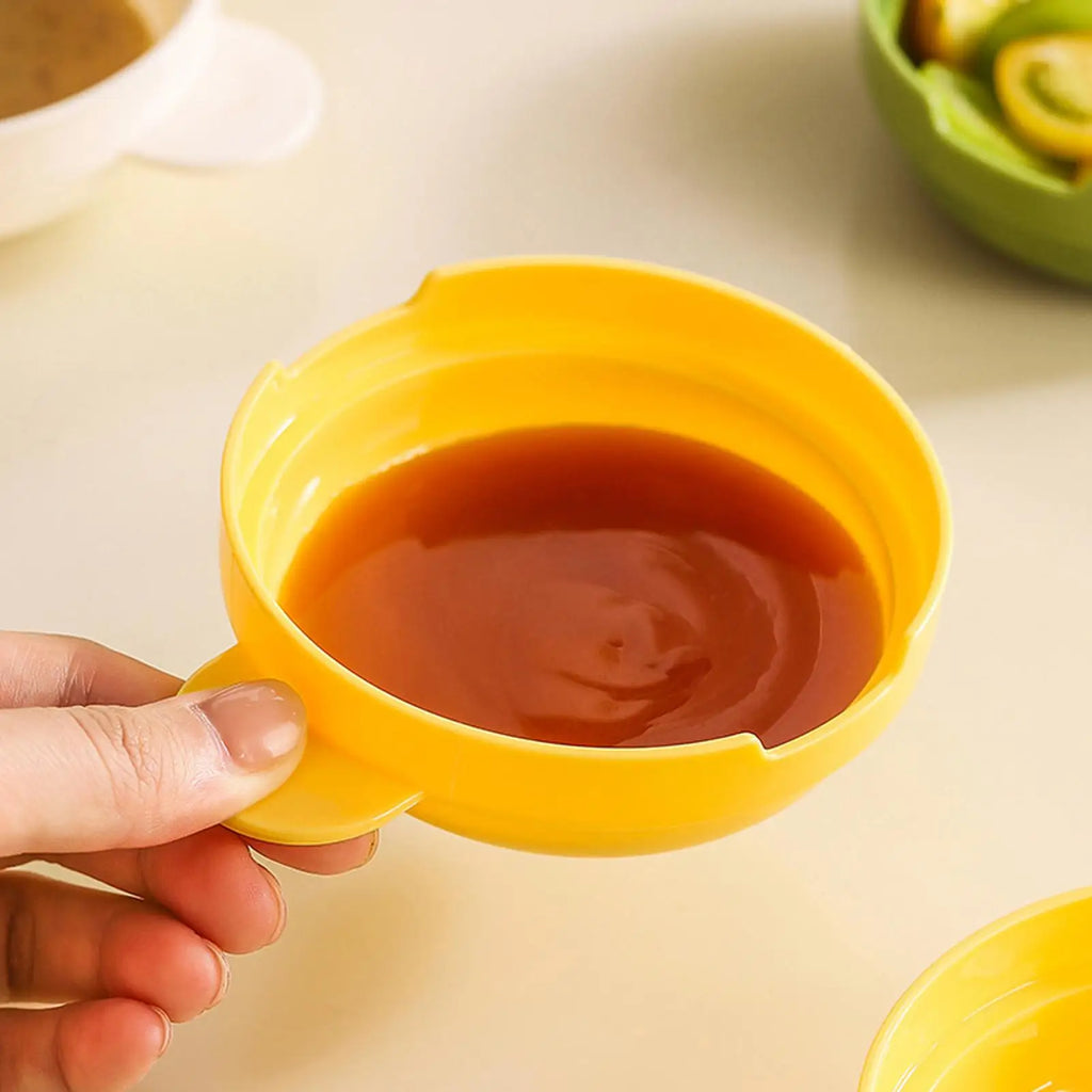 Dipping Sauce Bowl 5 Dustproof Dishes Lid Condiment Bowls Handle