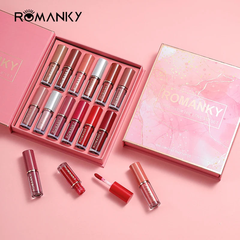 Matte Lip Gloss Smudge Proof Velvet Texture 12 Long-lasting Shades Zpaxo