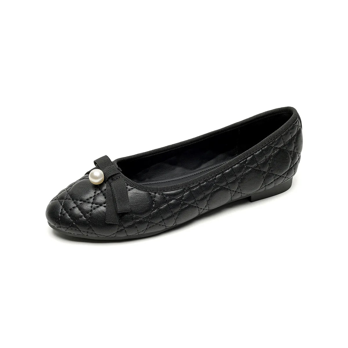 Flat Shoes Women 2025 Spring and Autumn Women Round Toe Black Shallow Mouth Flat Shoes Plus Size Women's Shoes Loafers Ladies Zpaxo black 42