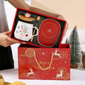 Warm 55 Ceramic Mug Lid Spoon Box Featuring Santa Claus Office Home
