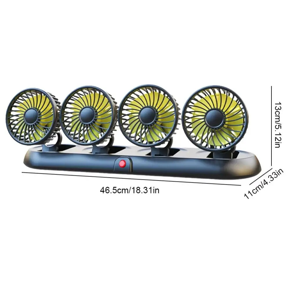 USB 12V 24V Car Cooling Fan 360 Degree Adjustable Single Dual Head Zpaxo