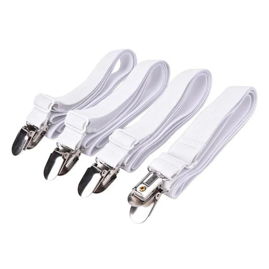 4pcs/set Elastic Bed Sheet Strip Fastener Bed Sheet Grippers Belt Adjustable Mattress Cover Blankets Holder Bed Sheet Set Zpaxo