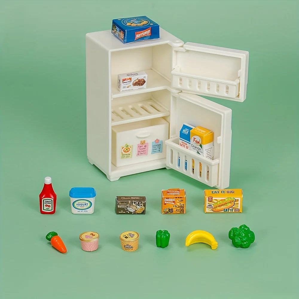 1 12 Miniature Dollhouse White Refrigerator Toy Mini Fridge Simulated