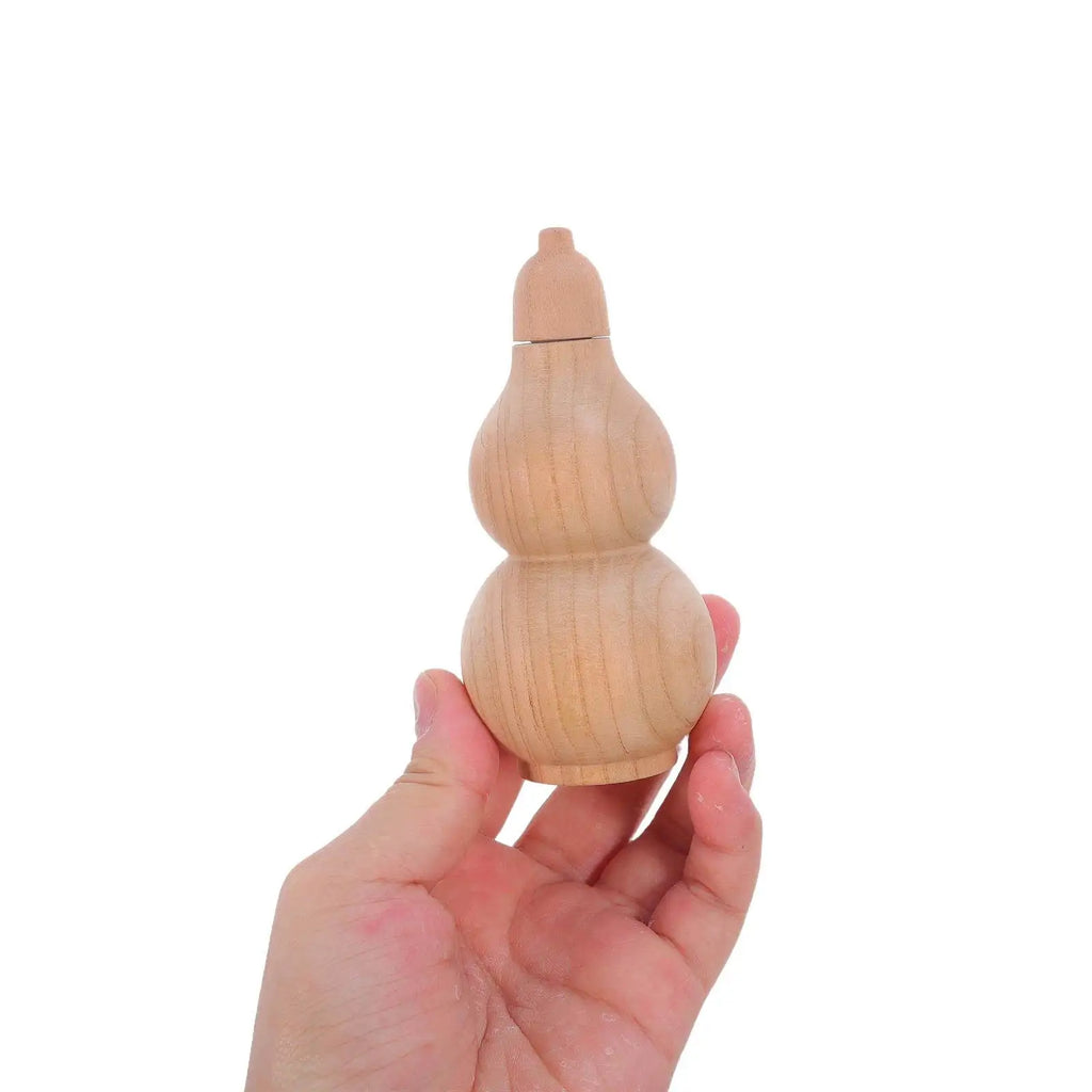 Hand Carved Wooden Peach Wood Gourd Feng Shui Decor Prosperity Charm