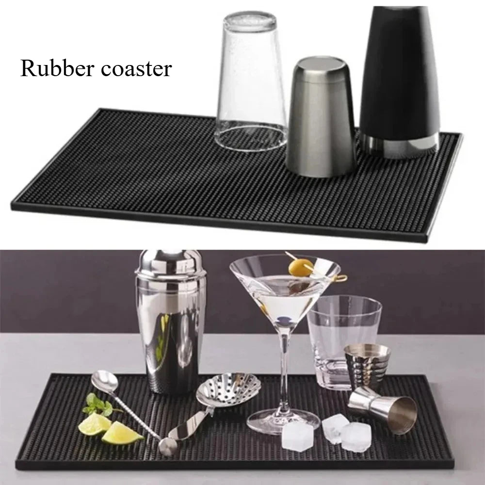 Rubber Bar Mat Coasters Coffee Countertop Spill Mats Service Dish Zpaxo