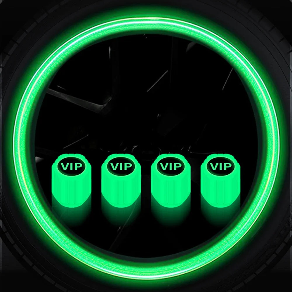 Luminous Skull Tire Valve Caps – Car, Motorcycle & Bike 4-Pack