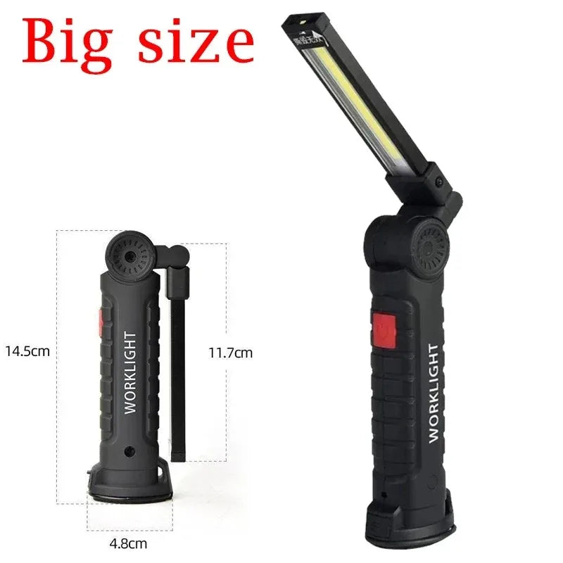 Folding COB LED Work Light – USB Rechargeable, Magnetic Base