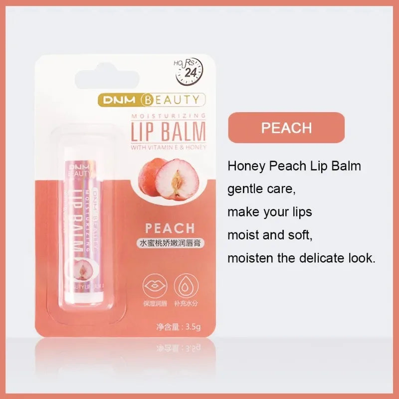 18 Flavors Fruit Lip Balm Oil Moisturizing Long-lasting Gloss Clear Zpaxo Peach