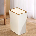Kitchen Wastebasket with Press Type Lid Rubbish Container Slim Narrow Garbage Can for Sunroom Garage Study Living Zpaxo 15L White