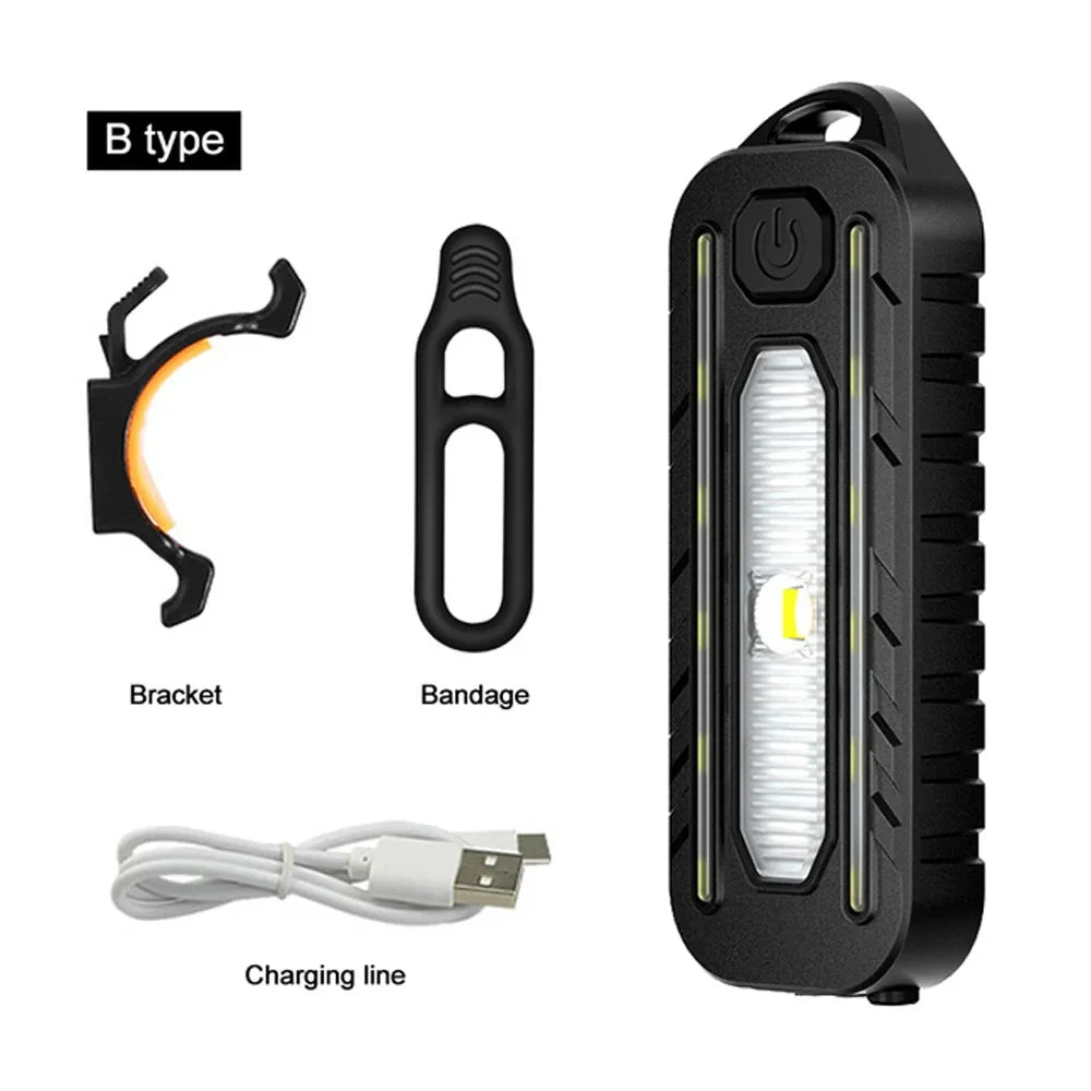 USB Rechargeable LED Warning Light – Bike Tail & Clip-On Torch