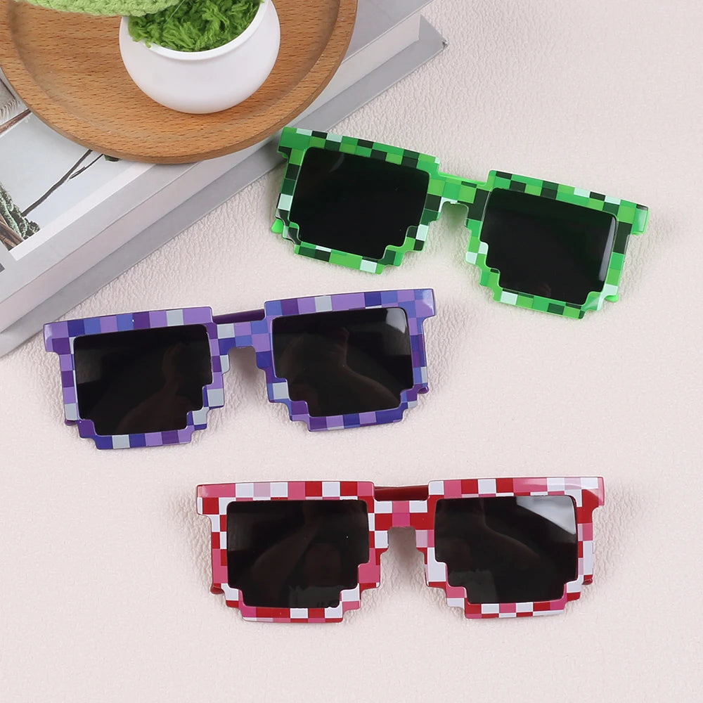 Pixel Party Sunglasses Pixelated Mosaic Gamer Glasses Birthday Party Favors Gifts Zpaxo