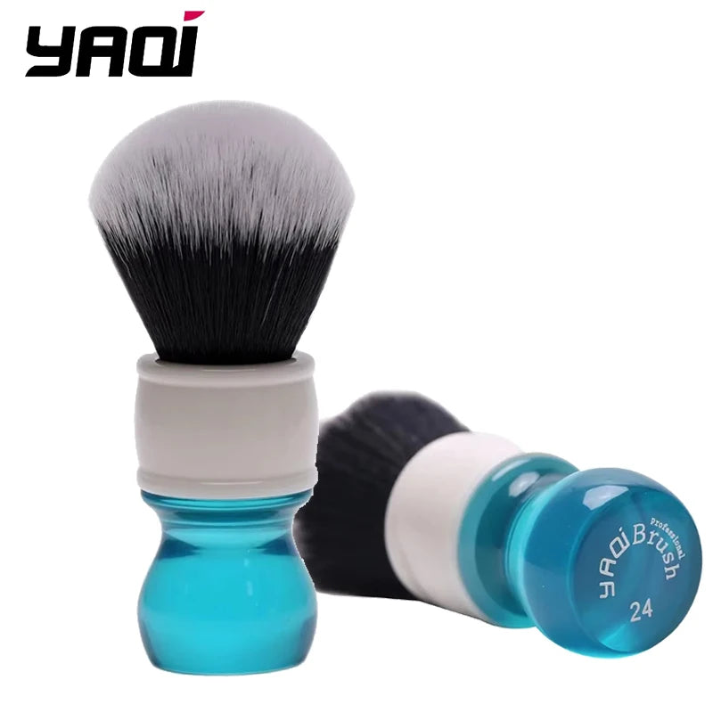 Yaqi 24MM Synthetic Hair Aqua Shaving Brush Tuxedo Wet For Mens Solid Color Simple Portable Travel YAQI Shaving Brushes Zpaxo