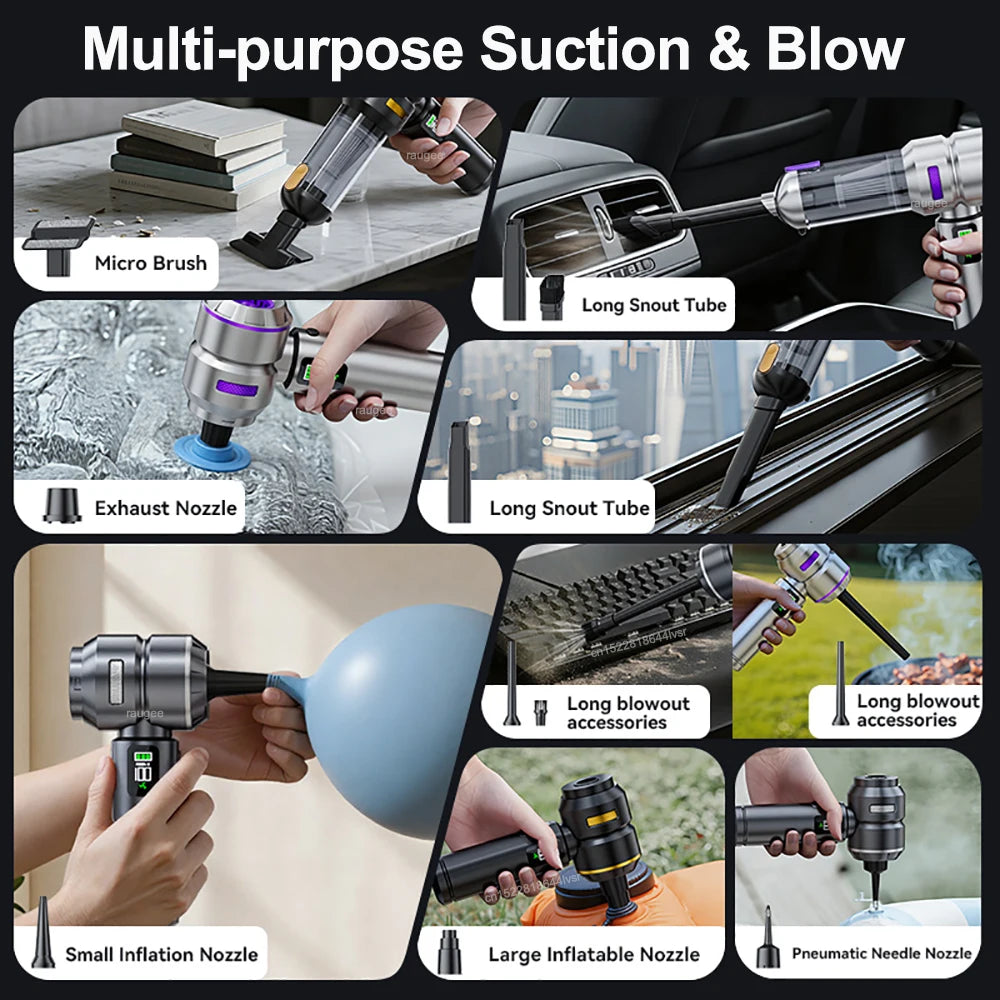 Car Vacuum Cleaner 17000Pa Powerful Portable Handheld Home Wireless