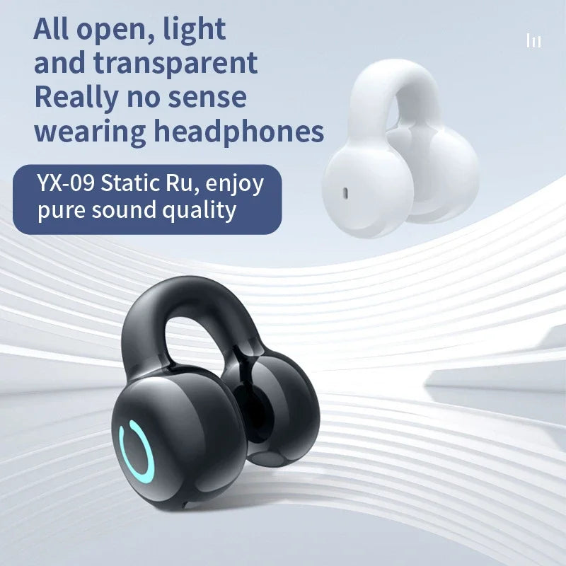 Wireless Bluetooth Earphone Single Ear Bone Conduction Earphones Clip