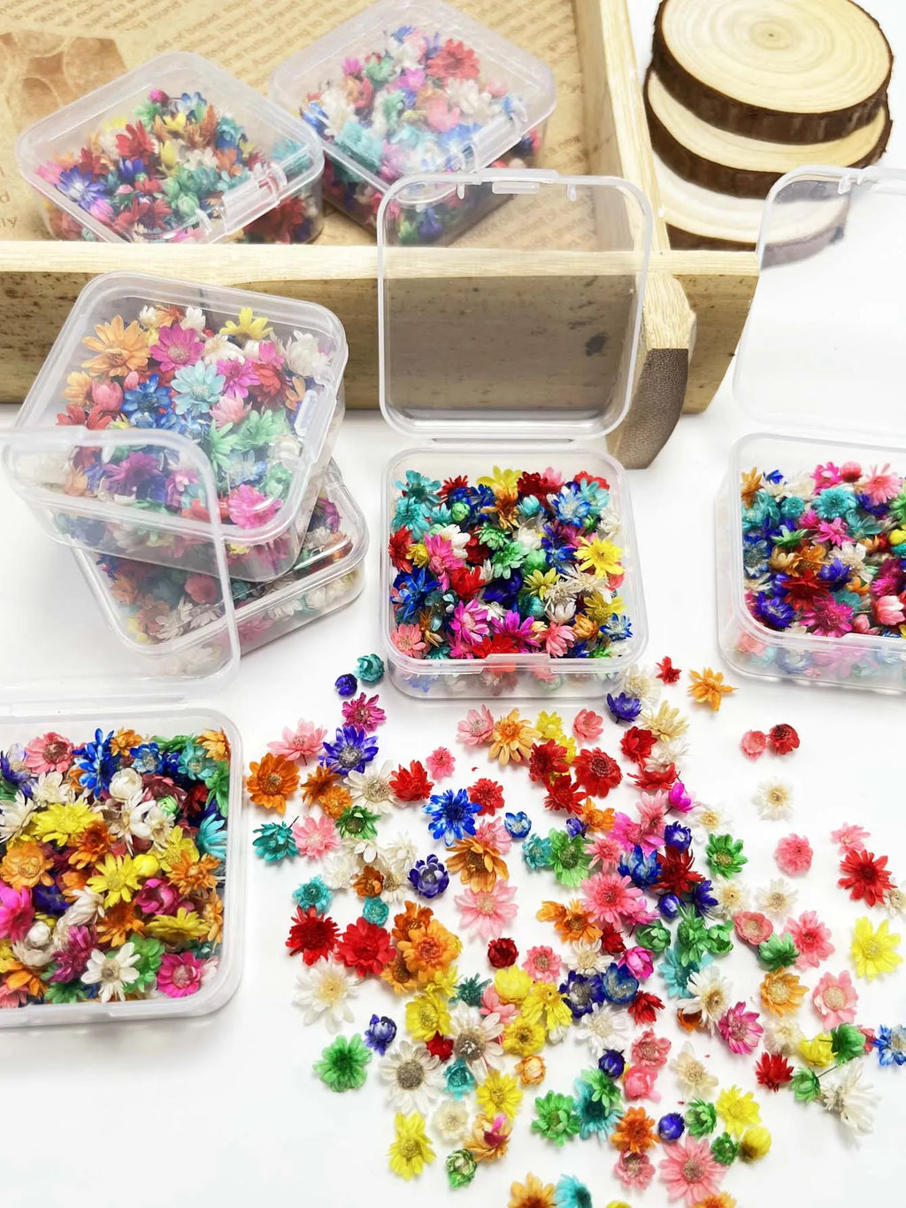 1 BOX Tiny Mini Dried Flowers Colorful Small Dried Gypsophila Flowers for Candle, Soap, Resin, Craft Makings Zpaxo