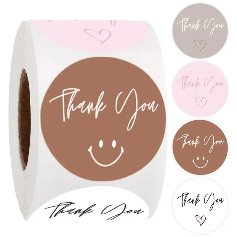 Roll Thank You Round Heart Stickers Dly Decoration Label Perfect