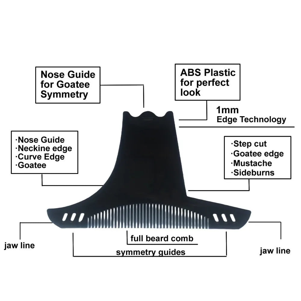 Beard Shaping Tool & Comb – Non-Slip Line Up Guide for Men