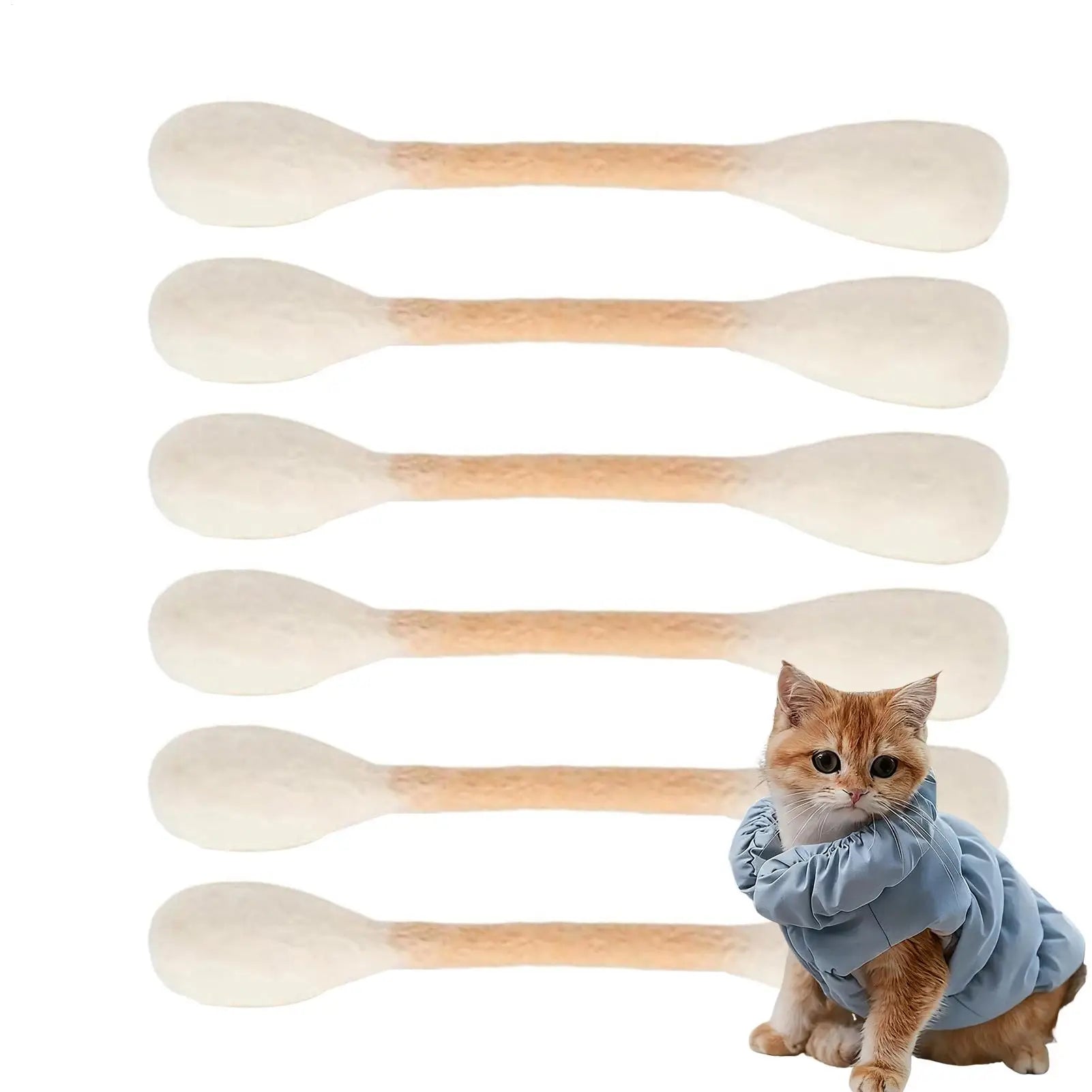 Catnip Kittens Chew Toys 6-Piece Felt Cotton Swabs For Kitten Cat Chew Toy For Indoor Outdoor Training Entertainment Park Home Zpaxo