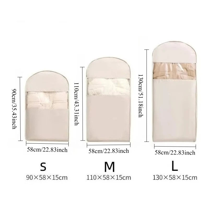 Hanging Down Jacket Compression Storage Bag Visible Dustproof Cover