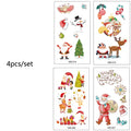 Christmas Gift Festival Tattoo Sticker Animals Tattoo for people on Face Body Arm Tattoos Party Makeup Decoration Zpaxo color f-4pcs