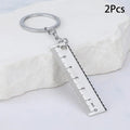 Stainless Steel Mini Ruler With Keychain - Measuring Tool For Office And School Supplies (Anti-loss Measuring Ruler) Zpaxo B1