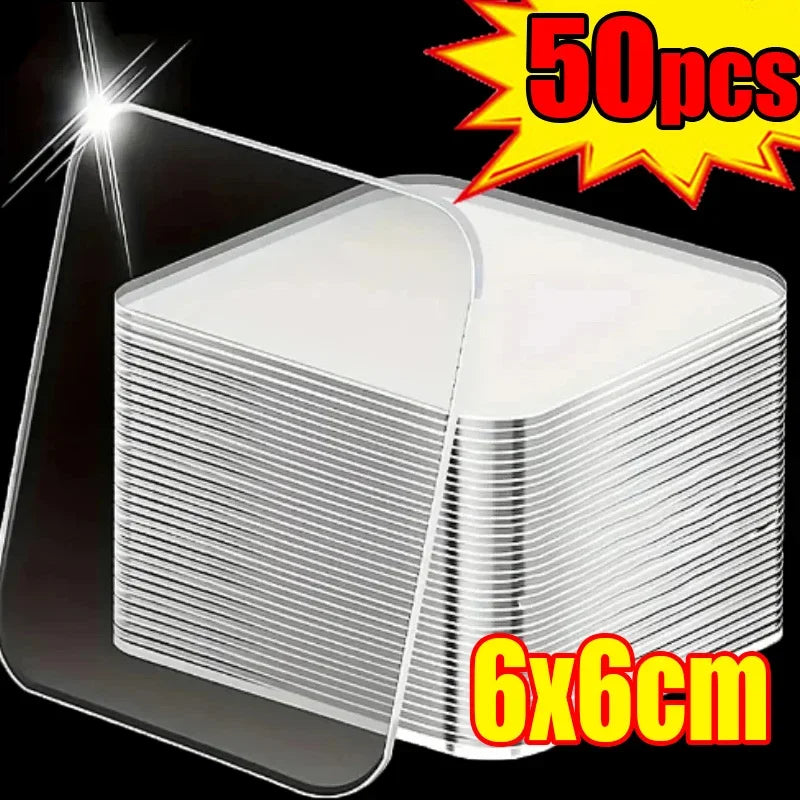 Ultra-strong Glue Double Sided Adhesive Tape Transparent Square Wall Stickers Patch for Bathroom Seamless Waterproof Nano Tapes Zpaxo