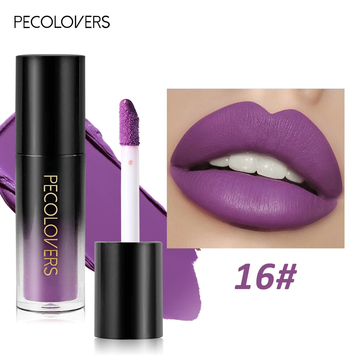 Velvet Matt Lipstick Lip Gloss Black Green Non-stick Cup Apply Easily Zpaxo 16