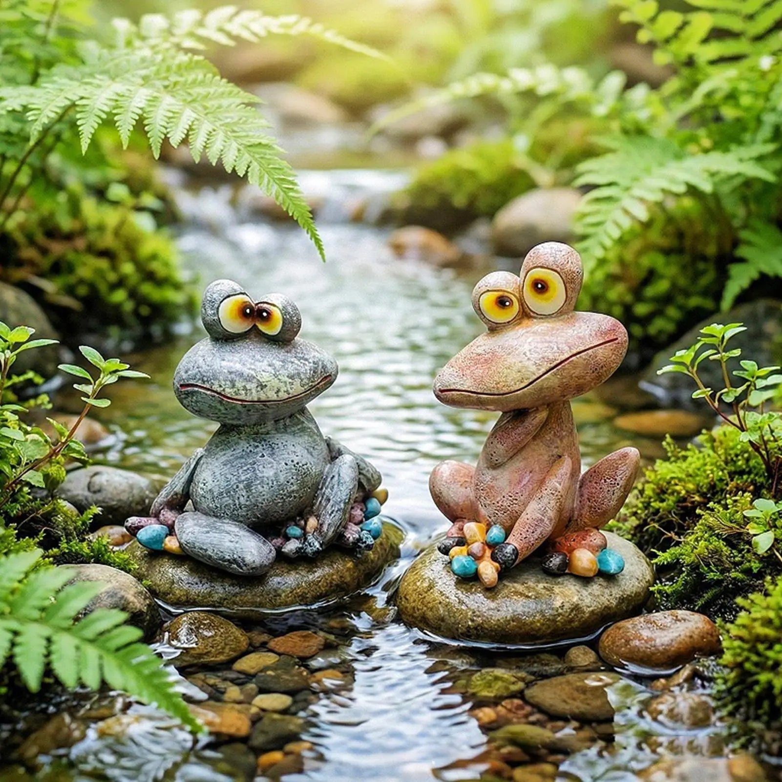 Frog Figurine Resin Funny Weather-resistant Decorative Cute Animal