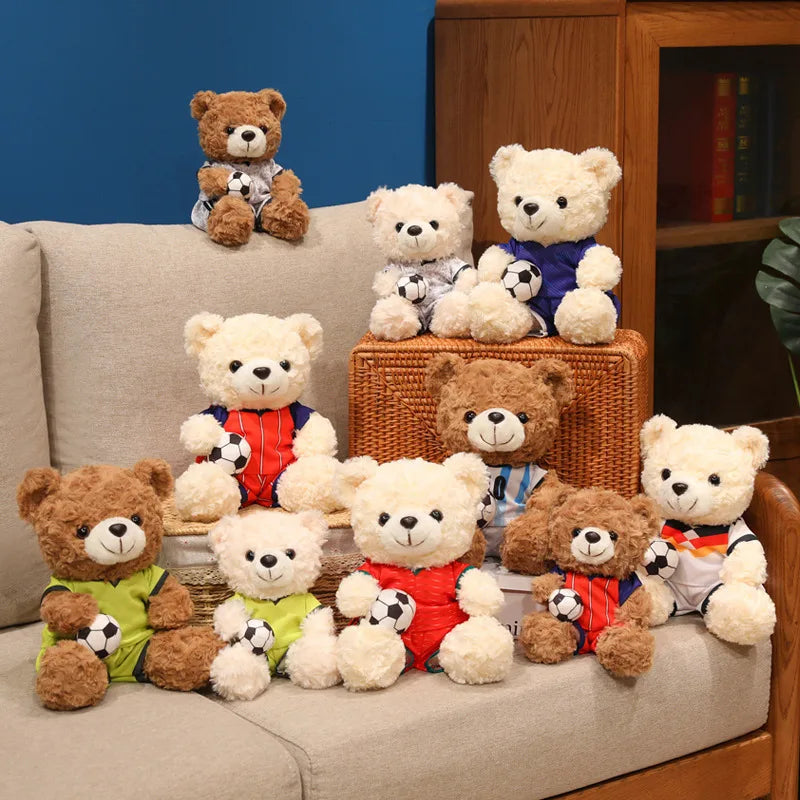 Soccer Fan Essential Bear Plush Toy Football-themed Stuffed Animal