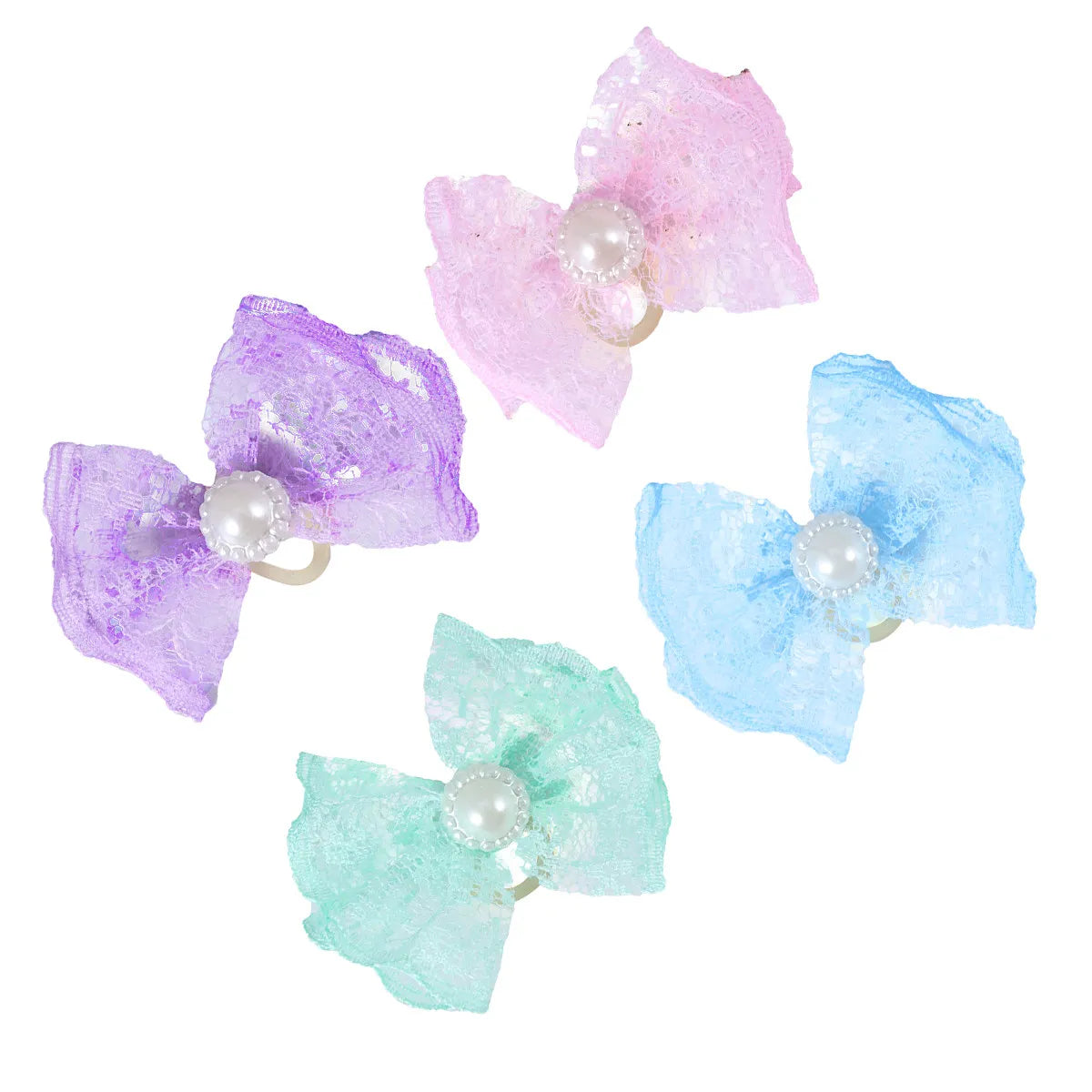 Pet Bowknot Hair Ties Assorted Elastic Rubber Bands Dog Cat Puppy