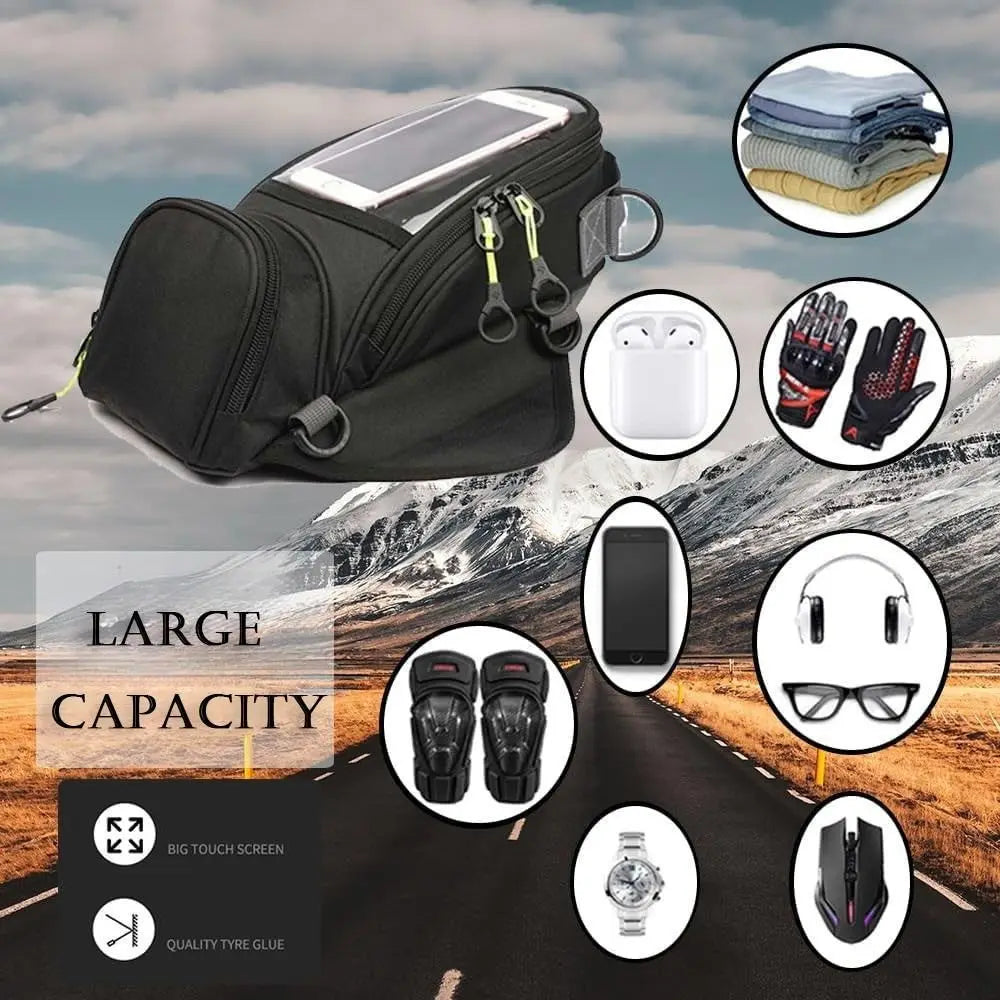 Waterproof Motorcycle Tail Bag Durable Practical Motorcycle Waterproof Bag Pocket Anti-slip Motorcycle Tank Bag Saddle Zpaxo